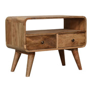 Mini Curved Media Unit - Oak - R&R Furniture Gallery (Fountain Valley, CA)
