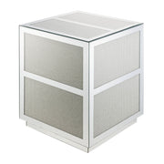 Noralie - 18" End Table With Faux Diamonds - Mirrored - R&R Furniture Gallery (Fountain Valley, CA)