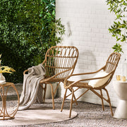 Noble House Monsoon outdoor accent chair with open weave design, featuring a stylish and comfortable seating option.