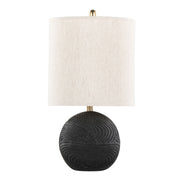 Lumi Source Kona contemporary table lamp set with matte black bases and natural fabric shades, modern lighting for living spaces