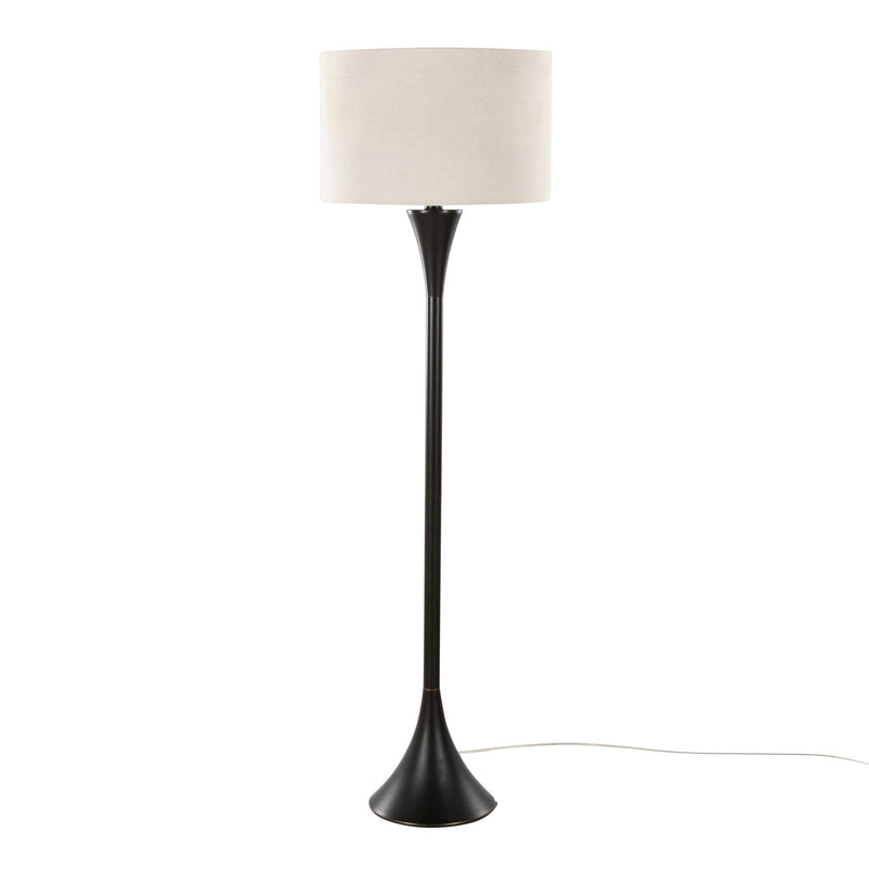 Lumi Source Lenuxe contemporary floor lamp with sleek metal stand and adjustable arm, modern design for living room lighting.