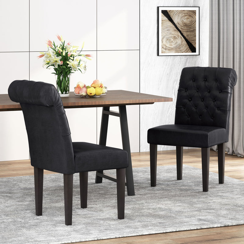 Broxton - Tuft Dining Rolltop Chairs With Button Tufted Backrest (Set of 2) - R&R Furniture Gallery (Fountain Valley, CA)
