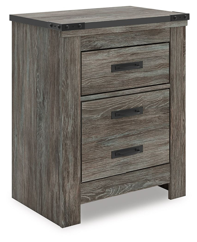 Frandern - Two Drawer Night Stand - Gray - R&R Furniture Gallery (Fountain Valley, CA)