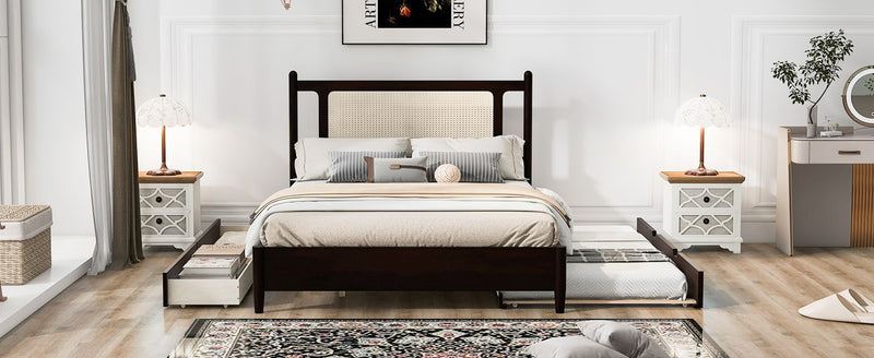 Platform Bed With 2 Big Drawers & Trundle - R&R Furniture Gallery (Fountain Valley, CA)
