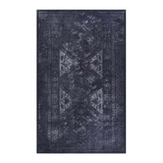 Maval - 5' X 8' Washable Area Rug - Black / Gray - R&R Furniture Gallery (Fountain Valley, CA)