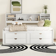 Daybed With 2 Bedside Cabinets, Upper Shelves And 4 Drawers - R&R Furniture Gallery (Fountain Valley, CA)