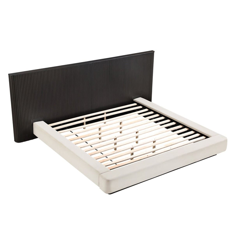 Clayten - Queen Bed - Beige / Espresso - R&R Furniture Gallery (Fountain Valley, CA)