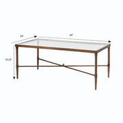 Metal Rectangle Coffee Table With Tempered Glass Top - Bronze - R&R Furniture Gallery (Fountain Valley, CA)