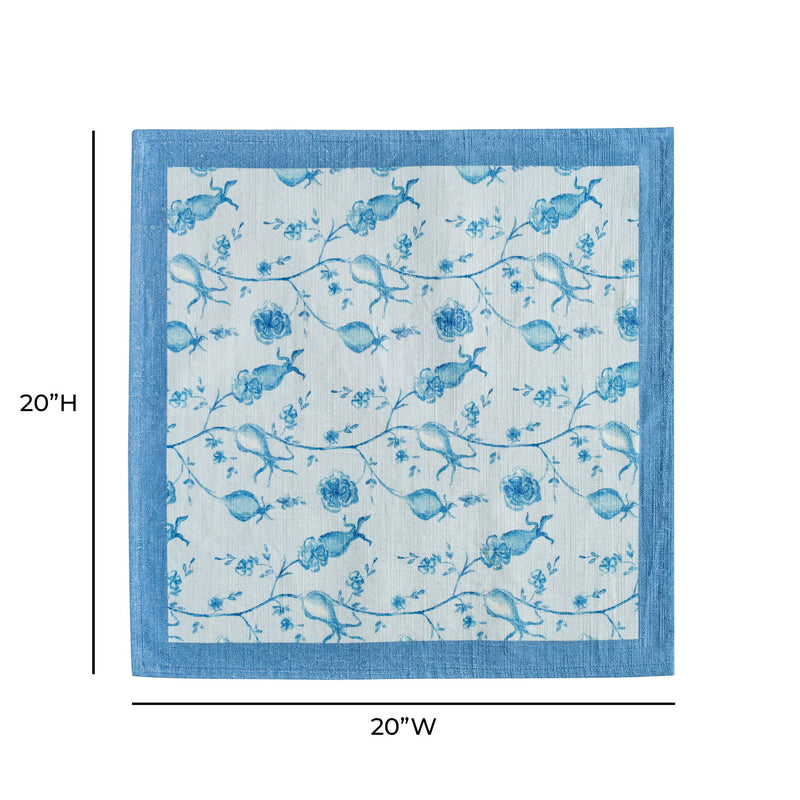 Set of four Dolce natural cotton napkins by TOV Furniture, showcasing soft fabric and simple, elegant design.