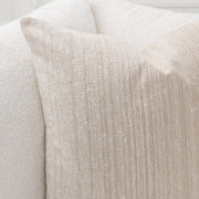 Classic Home Beryl accent pillow with textured fabric in soft, neutral tones, perfect for sofa or bed decor.