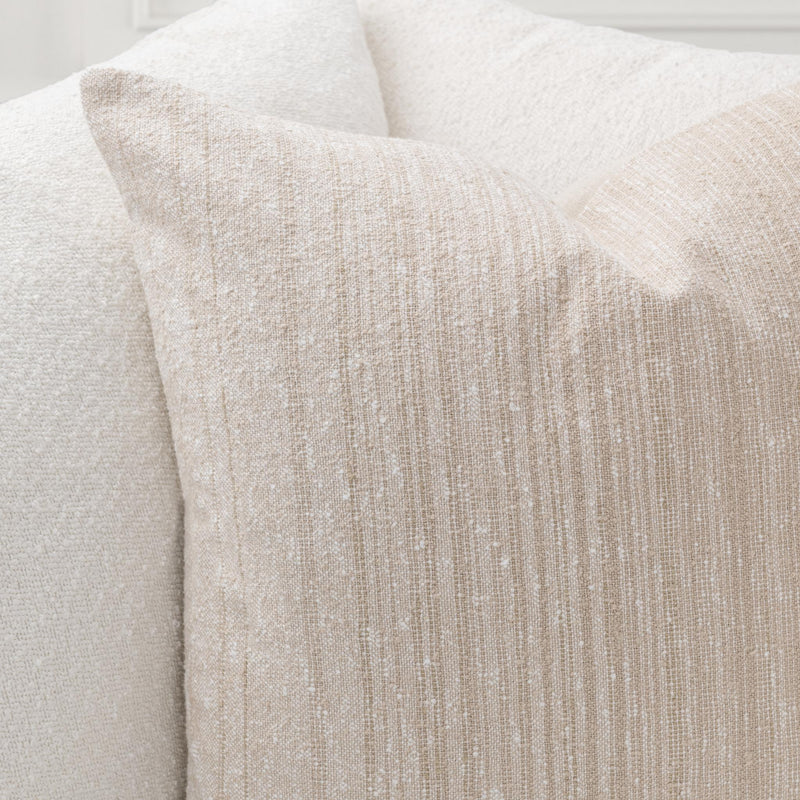 Classic Home Beryl accent pillow with textured fabric in soft, neutral tones, perfect for sofa or bed decor.