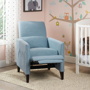 Repose Upholstered Recliner Chair With Nailhead Trim And Side Pocket - Light Blue - R&R Furniture Gallery (Fountain Valley, CA)