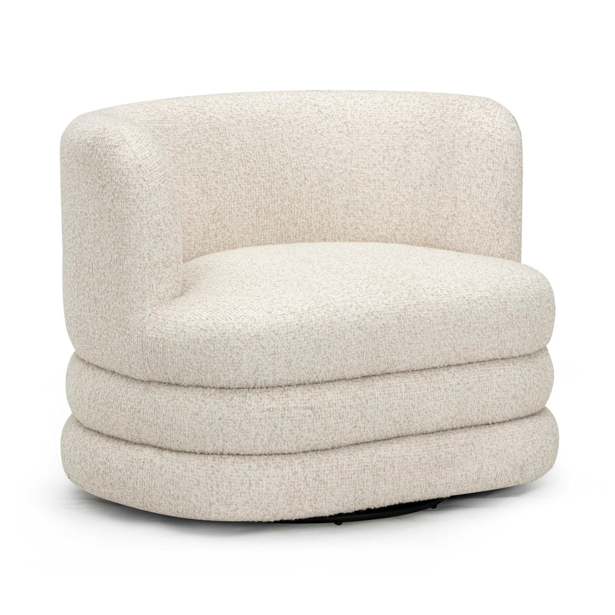 Astor - Heavy Boucle Swivel Hotel Lounge Chair - Cream - R&R Furniture Gallery (Fountain Valley, CA)