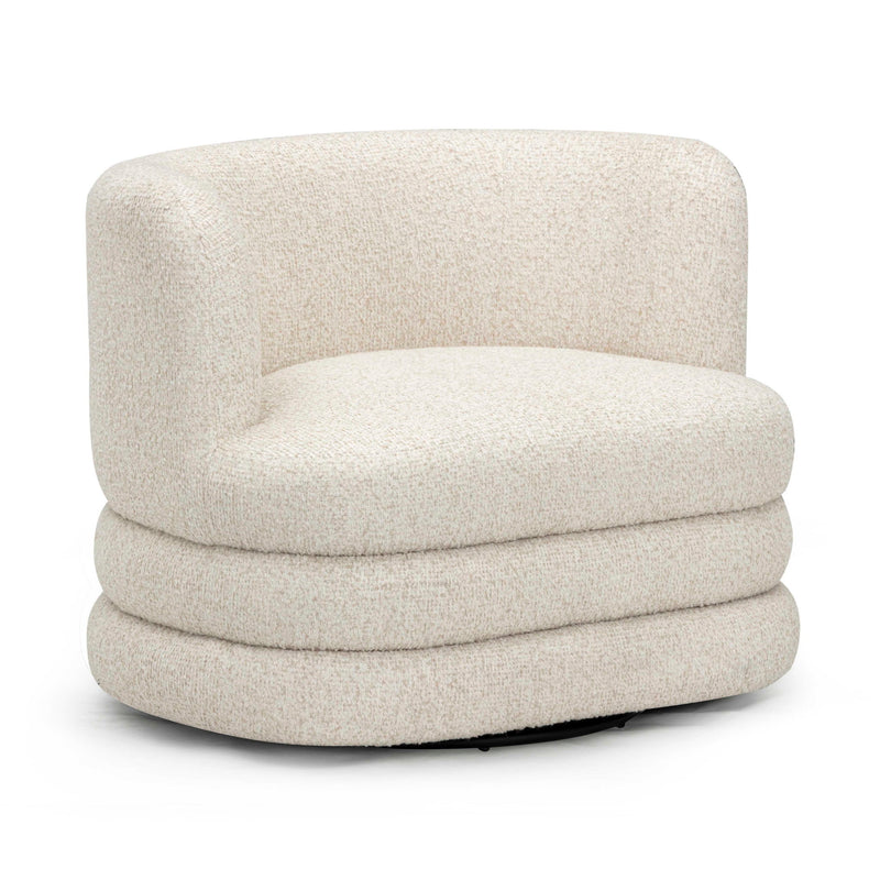 Astor - Heavy Boucle Swivel Hotel Lounge Chair - Cream - R&R Furniture Gallery (Fountain Valley, CA)