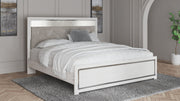 Altyra - King Panel Bed With Upholstered Headboard - White - R&R Furniture Gallery (Fountain Valley, CA)