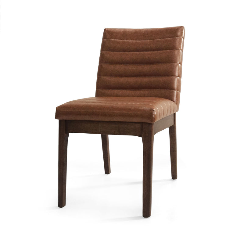 Set of two upholstered Noble House dining chairs with beige fabric seats and black rubber legs, designed for modern kitchen or dining rooms.