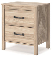 Battelle - Two Drawer Night Stand - Tan - R&R Furniture Gallery (Fountain Valley, CA)