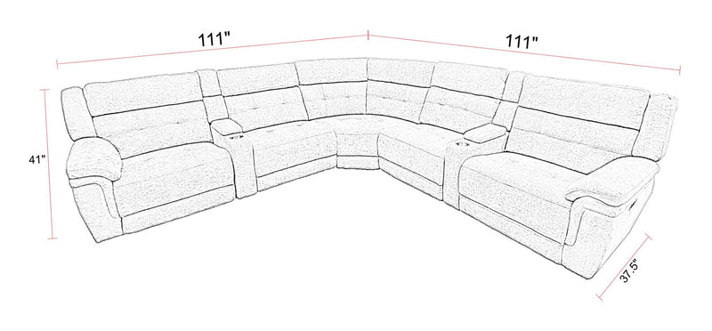 Richland - Modular Power Reclining Sectional With Power Adjustable Headrests - R&R Furniture Gallery (Fountain Valley, CA)