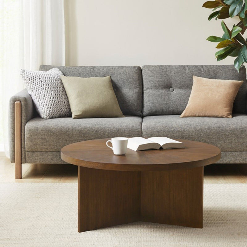 Round Coffee Table With Solid Veneer Top - R&R Furniture Gallery (Fountain Valley, CA)