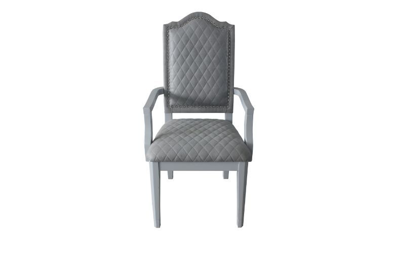 House Marchese - Arm Chair (Set of 2) - Two Tone Gray Fabric & Pearl Gray - R&R Furniture Gallery (Fountain Valley, CA)