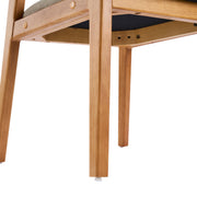 Indoor Upholstered Dining Chair (Set of 2) With Sturdy Frame And Ergonomic Curved Backrest - Oatmeal / Teak - R&R Furniture Gallery (Fountain Valley, CA)