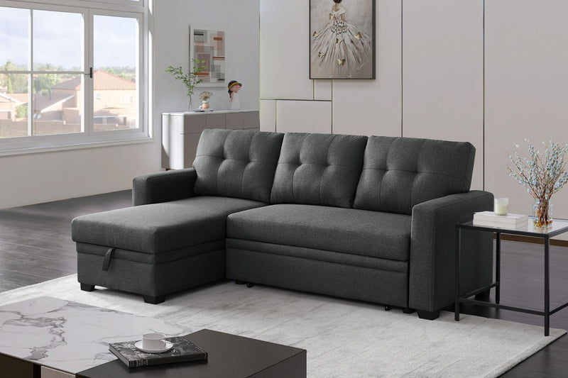 Upholstered Pull Out Sectional Sofa With Chaise - R&R Furniture Gallery (Fountain Valley, CA)