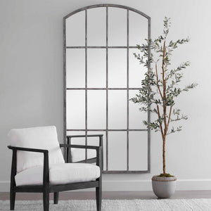 Uttermost Amiel arched wall mirror in ivory with elegant frame, perfect for enhancing interior decor.