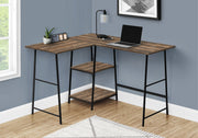 Computer Desk, Home Office, Corner, Storage Shelves, L-Shape, Work, Laptop, Contemporary, Modern - Brown - R&R Furniture Gallery (Fountain Valley, CA)