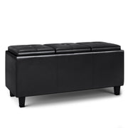 Avalon - Tray Storage Ottoman With Lift Up Lids - Midnight Black - R&R Furniture Gallery (Fountain Valley, CA)
