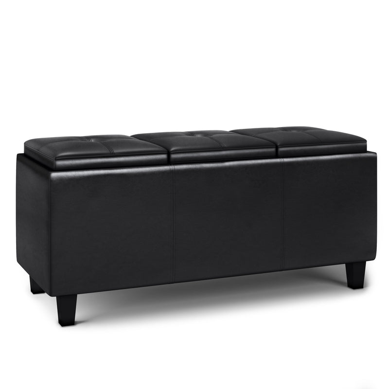 Avalon - Tray Storage Ottoman With Lift Up Lids - Midnight Black - R&R Furniture Gallery (Fountain Valley, CA)