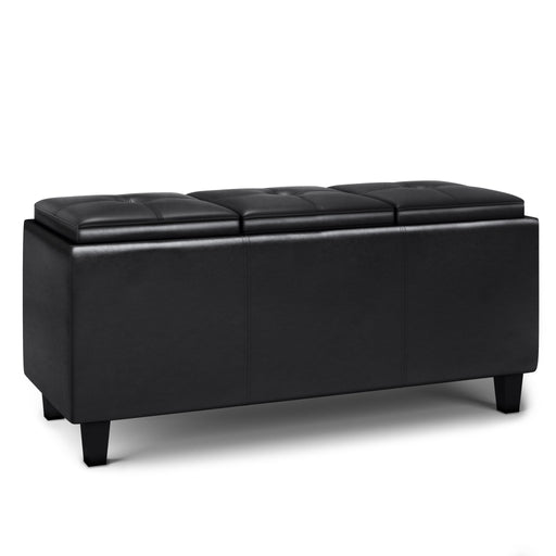 Avalon - Tray Storage Ottoman With Lift Up Lids - Midnight Black - R&R Furniture Gallery (Fountain Valley, CA)