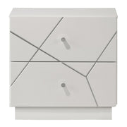 Esther - Nightstand - White / Silver - R&R Furniture Gallery (Fountain Valley, CA)