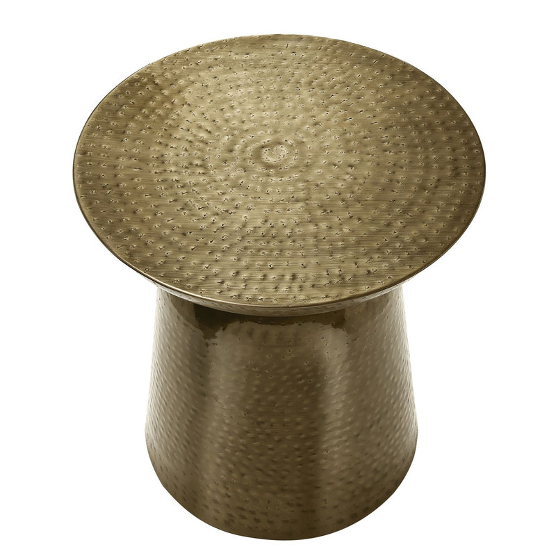 Drum Accent Side Table, Hammered Texture - R&R Furniture Gallery (Fountain Valley, CA)
