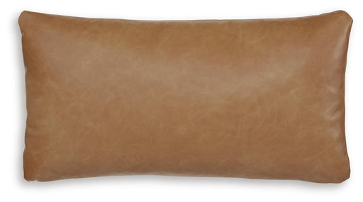 Signature Design by Ashley Danvale throw pillow with textured fabric and decorative pattern, perfect for sofa or bed decor.