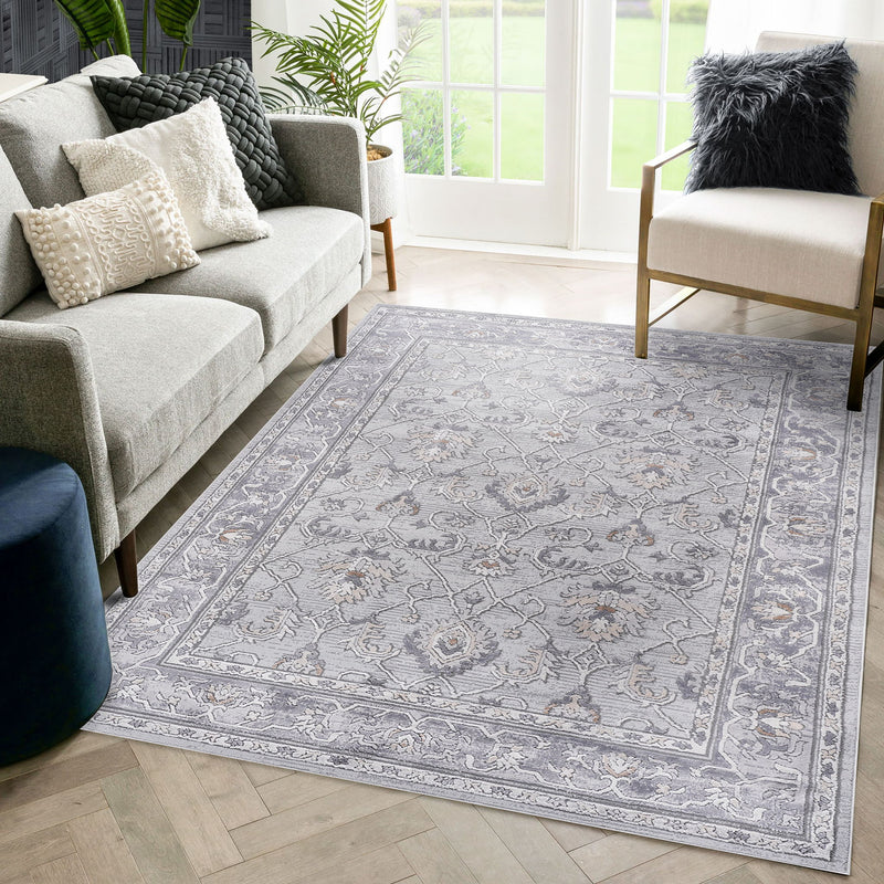 Marfi - 8' X 10' Oriental Area Rug - Ivory / Gray - R&R Furniture Gallery (Fountain Valley, CA)