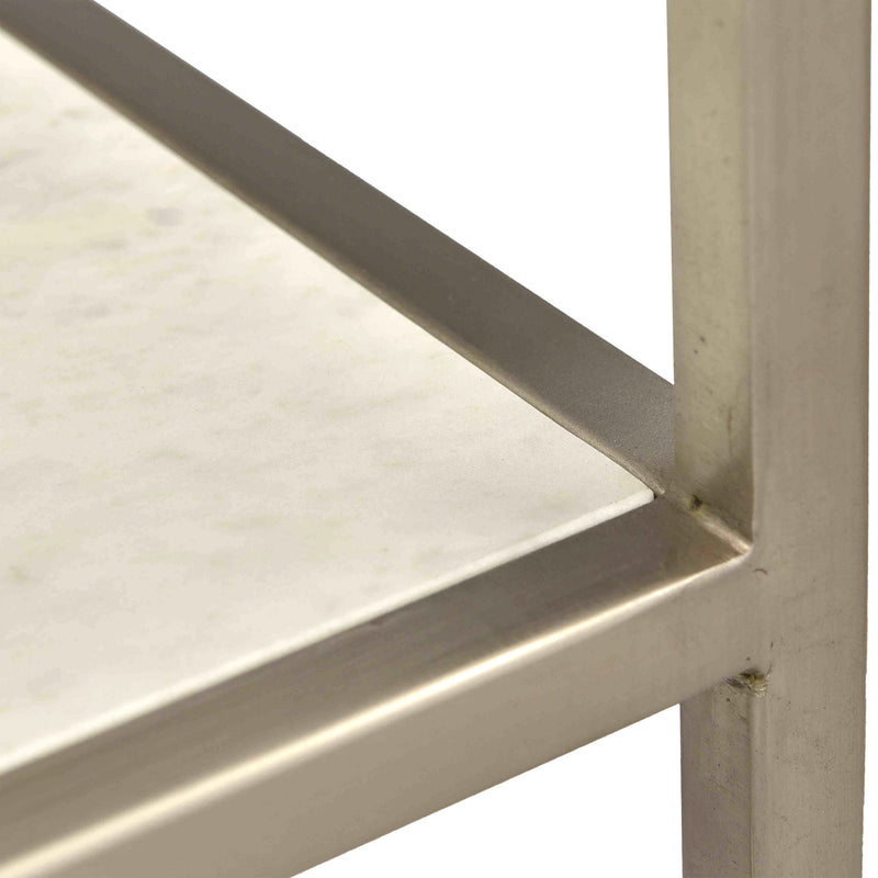 Monroe - Bookcase - Antique Nickel And Natural White