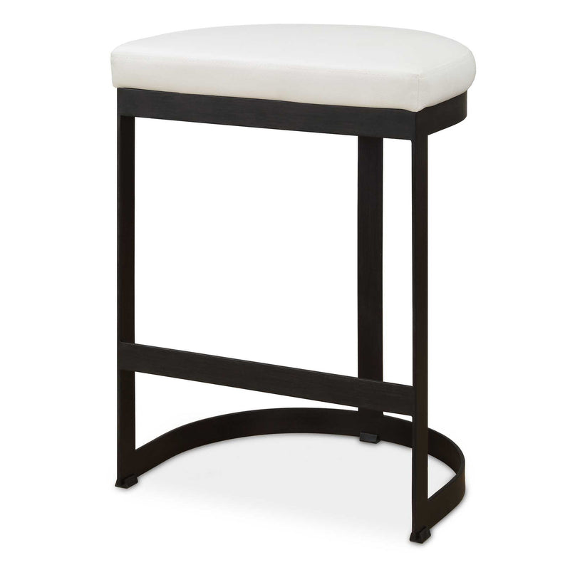 Uttermost Ivanna counter stool with a 24-27 inch height, featuring a stylish upholstered seat and wooden legs.