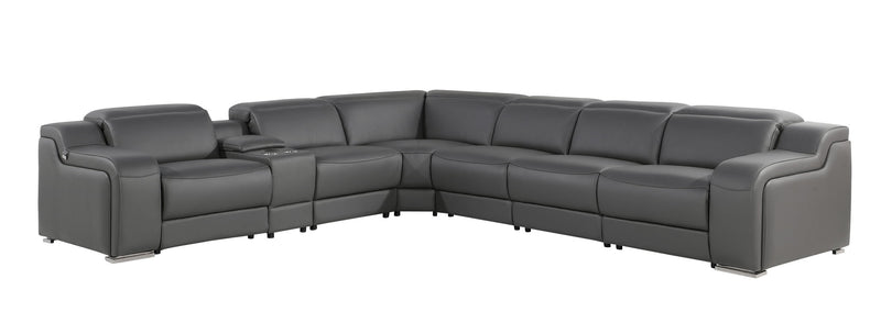 1116 - Power Reclining Italian Leather Sectional - R&R Furniture Gallery (Fountain Valley, CA)