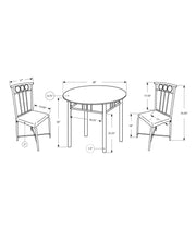 3 Pieces Dining Table Set, Small, Round, Contemporary & Modern - R&R Furniture Gallery (Fountain Valley, CA)