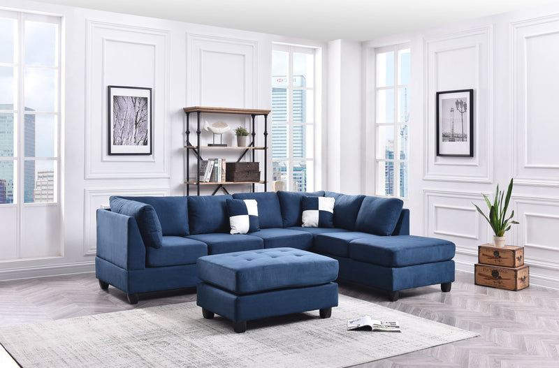Glory Furniture Malone Comfort Sectional sofa in neutral fabric with plush cushions and modern design.