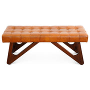 Mia - Bench With Buttons - Brown / Rustic - R&R Furniture Gallery (Fountain Valley, CA)