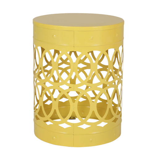 Modern outdoor metal large end table by Noble House with sleek design, perfect for patio or garden lounging.
