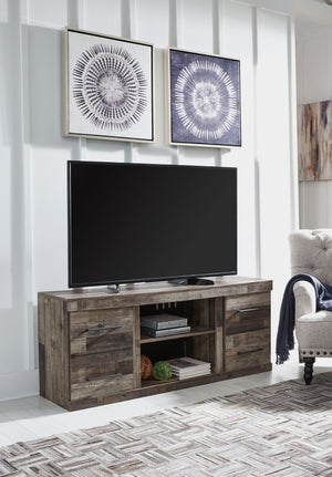 Derekson - LG TV Stand w/Fireplace Option - Multi Gray - R&R Furniture Gallery (Fountain Valley, CA)