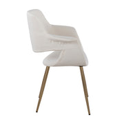 Pair of Lumi Source vintage glam art deco chairs with tufted upholstery and sleek wooden legs, stylish and elegant for modern decor