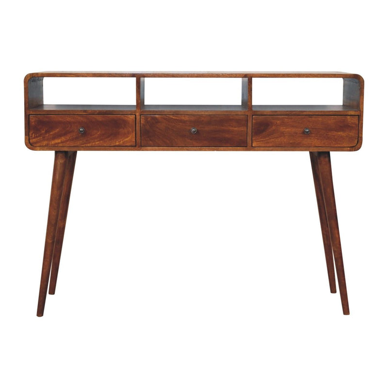 Triple Curved Console Table - Brown - R&R Furniture Gallery (Fountain Valley, CA)