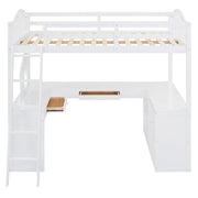 Loft Bed With Drawers, Cabinet, Shelves With Desk - R&R Furniture Gallery (Fountain Valley, CA)