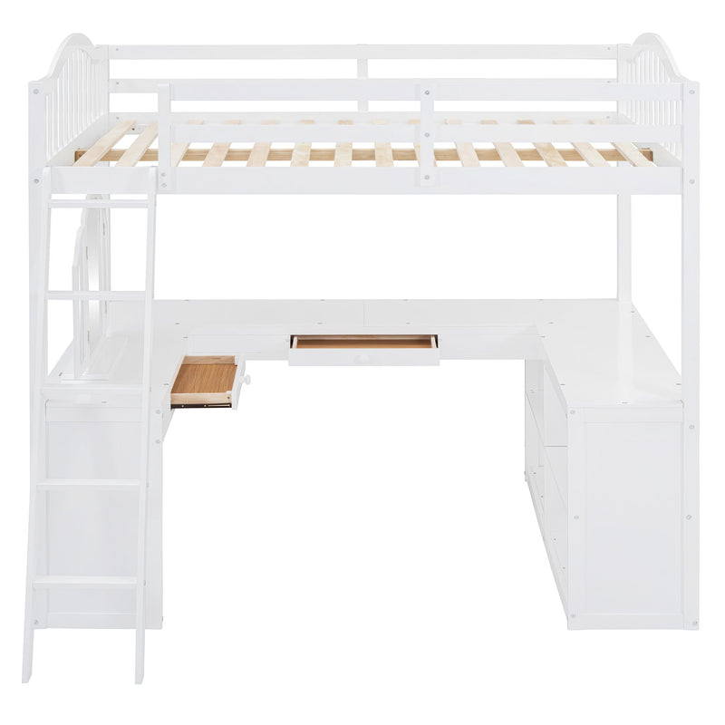 Loft Bed With Drawers, Cabinet, Shelves With Desk - R&R Furniture Gallery (Fountain Valley, CA)