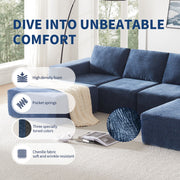 Modular U Shaped Sectional With Ottomans, Luxury Cloud Floor Couch With Deep Seat Fully Compressed Upholstered Sofa - R&R Furniture Gallery (Fountain Valley, CA)