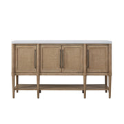 Cement Topped Server With Cane Insets - Sand - R&R Furniture Gallery (Fountain Valley, CA)