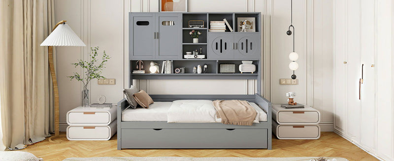 Daybed With All-In-One Cabinet And Shelf - R&R Furniture Gallery (Fountain Valley, CA)